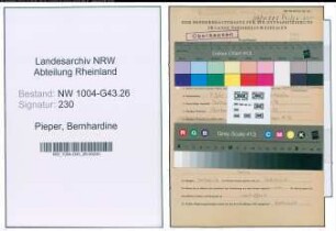 Entnazifizierung Bernhardine Pieper , geb. 09.07.1893 ()
