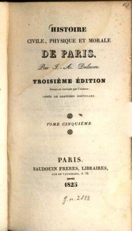 Histoire civile, physique et morale de Paris, 5