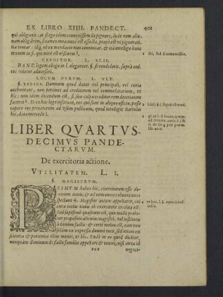 Liber quartusdecimus Pandectarum. De exercitoria actione.
