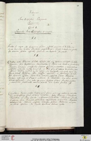 Materia: Tentaminis ex Juris Ecclesiastici Prolegomenis Summarium. Caput I. Præcognita Juris Ecclesiastici Universalis