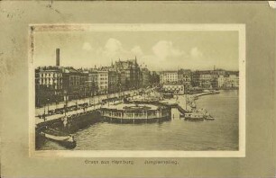 Gruss aus Hamburg. Jungfernstieg.