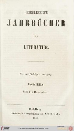 51,2: Heidelberger Jahrbücher der Literatur