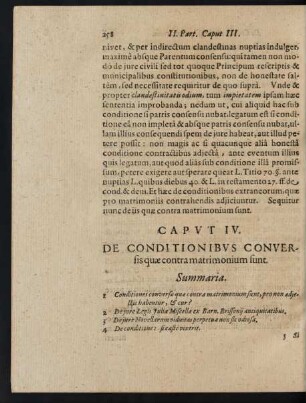 Caput IV. De Conditionibus Conversis quae contra matrimonium sunt