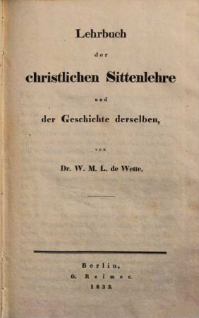 Lehrbuch der christlichen Sittenlehre und der Geschichte derselben