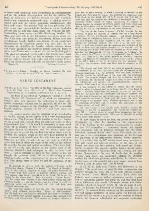 429-431 [Rezension] Moule, C. F. D., The birth of the New Testament