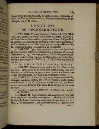 Locus XVI. De Regeneratione. - Locus XX. De Obsignatione.