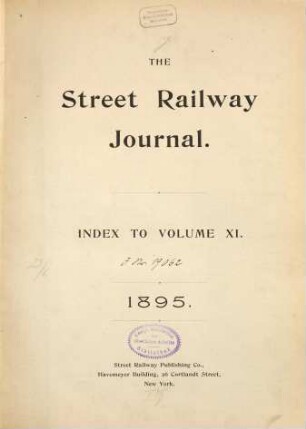The Street railway journal : international edition. 11. 1895