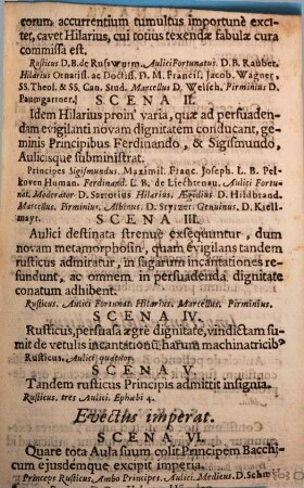 Princeps Bacchanalium : In Scenam datus Ab Electorali Collegio S. Ignatii Martyris Ingolstadii 15. & 16. Februarii Anno MDCCIII