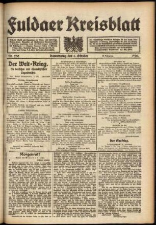 Ausgabe vom Donnerstag, den 05. Oktober 1916.
