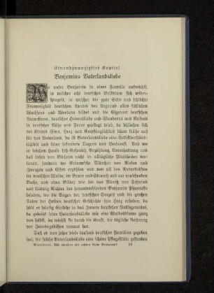 Einundzwanzigstes Kapitel Benjamins Vaterlandsliebe