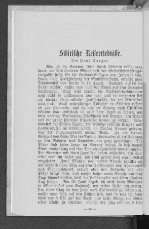 Sibirische Reiseerlebnisse.