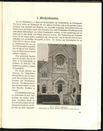 Abb. 48. Kirche in Zuffenhausen. Betonwerksteine der Firma Steinfabrik Ulm (heute O. Leube), Ulm a. D.