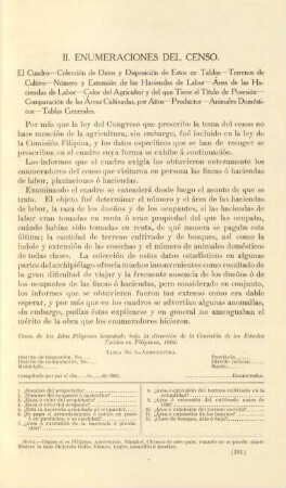 II. Enumeraciones del censo