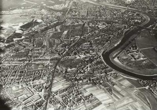 Dresden. Neustadt und nordwestliche Vorstädte. Luftbild-Schrägaufnahme von Nordwest