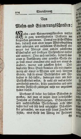 Von Mahn- und Erinnerungsschreiben:[...]