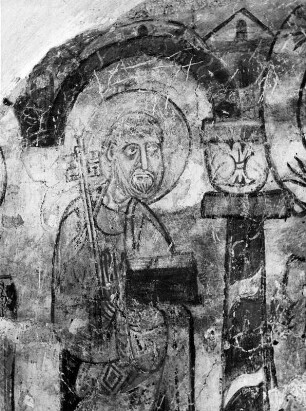 Apostelgruppe : Apostelgruppe. Fresko (1001/1100). Maria Wörth, Winterkirche, Chor-Ostwand