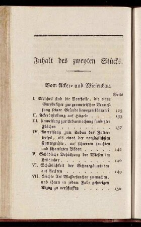 Inhalt des zweyten Stücks.