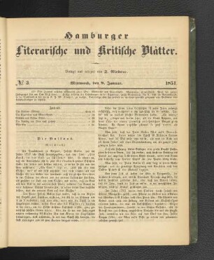 No. 3. 8. Januar 1851