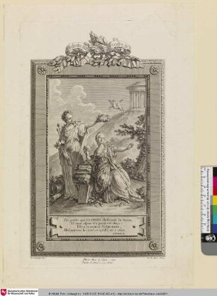 [Mme Clairon wird von Melpomene gekrönt]