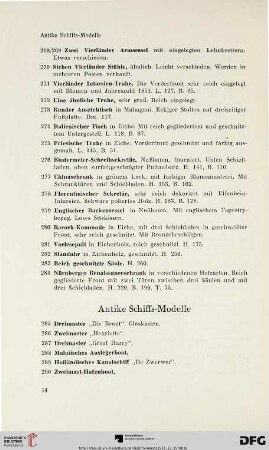 Antike Schiffs-Modelle (Nr. 285-300)