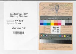 Entnazifizierung Fritz Bluemcke , geb. 05.09.1891 (Kaufmann)