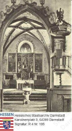 Kirch-Brombach, Evangelische Kirche / Chor mit Altar