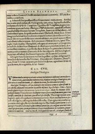 Cap. CVII. Analogia Theologica.