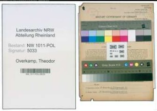 Entnazifizierung Theodor Overkamp , geb. 14.04.1915 (Polizeibeamter)