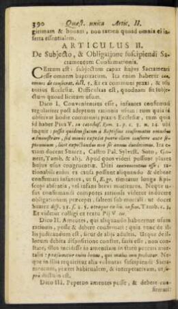 Articulus II. De Subiecto, & Obligatione suscipiendi Sacramentum Confirmationis.