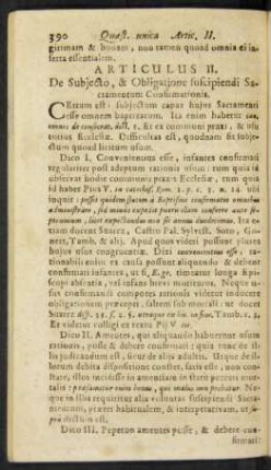 Articulus II. De Subiecto, & Obligatione suscipiendi Sacramentum Confirmationis.