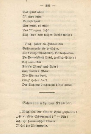 Schwermuth am Klavier