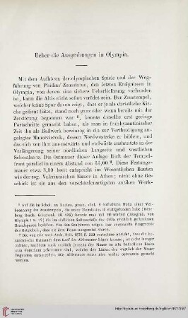 2: Ueber die Ausgrabungen in Olympia