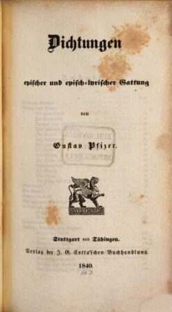 Dichtungen epischer und epischlyrischer Gattung
