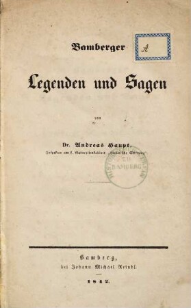 Bamberger Legenden und Sagen