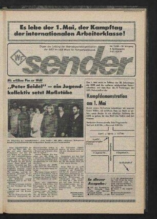 Betriebszeitung 'WF-Sender', Nr.13/1984 (4. Aprilausgabe 1984)
