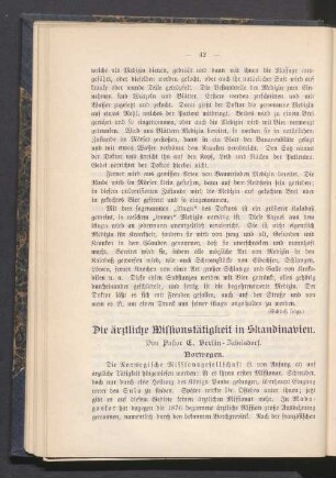 Die ärztliche Missionstätigkeit in Skandinavien