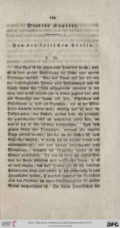 Drittes Kapitel. Von der lyrischen Poesie