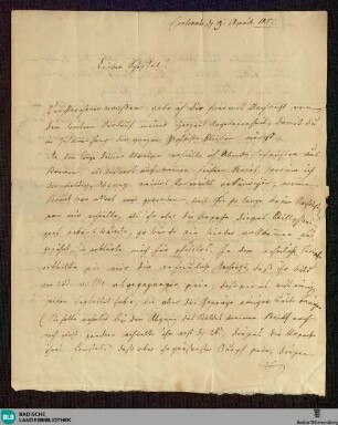 Brief von Unbekannt an Philipp Jakob Scheffel vom 09.04.1817 - K 2667