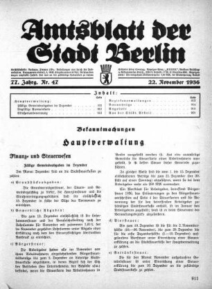 1936,47: Nr. 47, 22. November 1936