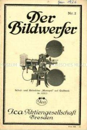 Der Bildwerfer / Fachzeitschrift für die gesamte Projektions- und Kinotechnik / Nummer 2