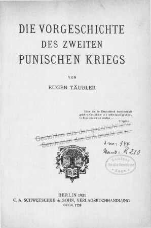 Die Vorgeschichte des Zweiten Punischen Kriegs