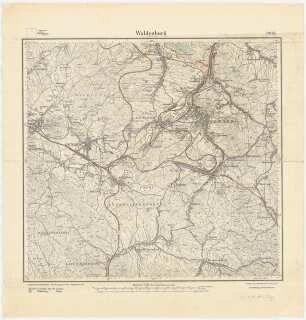 Messtischkarte von Waldenburg. Zum Projekt gehörend: Hermann Jansen, Teilbebauungsplan Waldenburg-Altwasser: Messtischkarte, Teilblatt 3073 (Waldenburg) 1:25000
