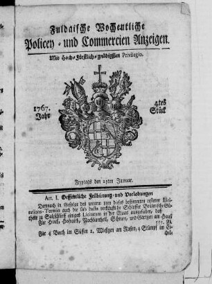 4tes Stück, Ausgabe vom 23. Januar 1767