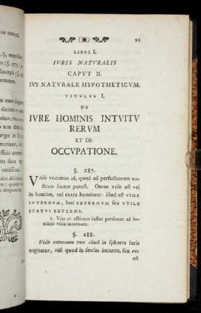 Caput II. Ius naturale hypotheticum.