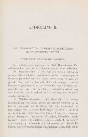 Afdeeling II. Het grondbezit na de reorganisatie onder gouvernements bestuur