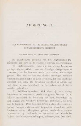 Afdeeling II. Het grondbezit na de reorganisatie onder gouvernements bestuur