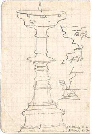 Hauberrisser, Georg von; u. a. Deutschland; Italien; Österreich; Skizzen - Säule, in Würzburg (Ansicht); Details