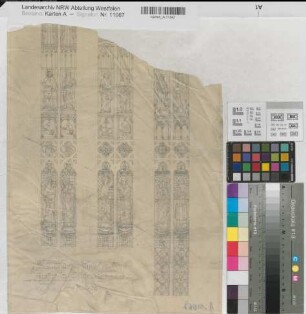 Soest (Soest) Wiesenkirche Fenster im südlichen Seitenchor um 1928 1 : 20 45 x 33 Zeichnung (beschädigt) Staatshochbauamt Soest