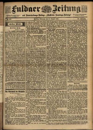 Erste Ausgabe vom Mittwoch, den 16. August 1899.