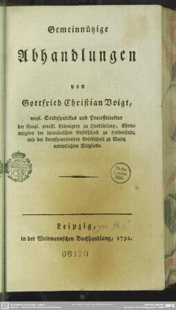 Gemeinnützige Abhandlungen